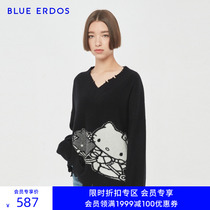 BLUE ERDOS X Hello Kitty joint capsule series V collar plush knitted sweater