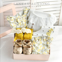 Baby girl Full Moon gift box baby born 100 days baby gift newborn cotton dress suit Princess dress