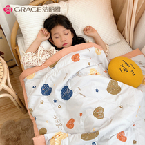 Jie Liya childrens summer cool quilt is air-conditioned by kindergarten washed cotton summer quilt summer small quilt thin children can be washed
