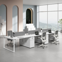 Office table and chair combination simple modern office furniture White 2 4 6 people desk office screen Station