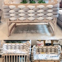 Childrens wooden fence soft bag crib guardrail edge treasure bed splicing bed anti-collision strip bedside can be machine washed Class A