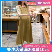 Early pregnancy-late maternity dress a word yellow Chiffon casual dress female maternity inspection summer fashion summer thin section