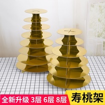 Old mans birthday birthday peach steamed bread multi-layer cake rack handmade traditional pastry Jiaodong flower cake steamed buns setting shelf