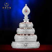 Glorious impression Tibetan S99 sterling silver manza plate semi-handmade eight auspicious mancharo 10cm repair set of plates