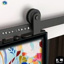 Barn door hanging rail track Barn door rail warehouse Valley door hanging rail hardware accessories full set of ancient warehouse door sliding door slide