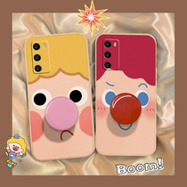 Huawei p40 pro phone shell new Huawei p50 30 20 pro womens liquid silicone all-bag anti-fall net red ins craze senior sense to blame bracket protective sleeve individuality