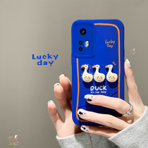 Xiaomi 12pro mobile phone shell new to revered version Xiaomi 11 10pro 10s youthful version Stereoduck Klein Blue Daughter Xiaomi 9se 8 All-bag Anti-Fall Liquid Silicone Net Red Tides