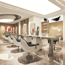 Barber shop simple hairdressing mirror table hair salon special hair cutting mirror stainless steel single double-sided four-sided hair tide shop mirror