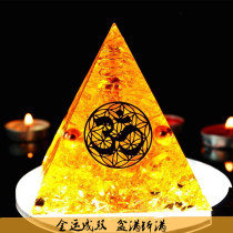The hand-made topaz fortune pyramid sucking gold gathering office porch living room desk ornaments