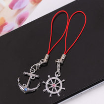 Korean style simple retro anchor rudder couple mobile phone chain two people U disk lanyard chain short backpack pendant pendant