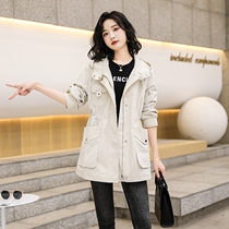 2022 New European station This year popular early spring autumn jacket small sub casual even cap windsuit woman mid-length