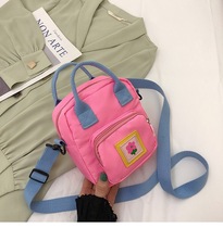 Abalone fish 2022 South Koreas new ins and women Fluorescent Flowers Carry-on Satchel Canvas Bag Mommy Bag
