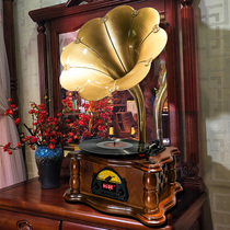 Retro Gramophonic Machine Black Gel Record Machine Classical Old Fashioned Electric Singing Machine Trumpeter Bluetooth Sound Birthday Joe Relocation Gift