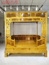 Quality Xianzhi ancient works Boutique masterpiece shelf bed Golden camphor(mountain fragrant fruit)Ming and Qing classical bed 2