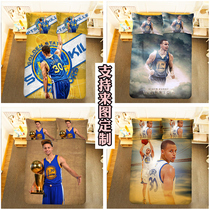 Basketball-themed surrounding warriors Stephen Curry Bed sheet duvet cover Boys bedroom Student dormitory Single 1 2m