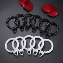 Curtain opening hanging ring buckle Roman Rod circle ring curtain accessories adhesive hook live buckle plastic ring Black White
