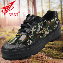 Jihua 3537 liberation shoes mens canvas training shoes wear-resistant construction site labor shoes labor insurance rubber shoes deodorant military training shoes summer