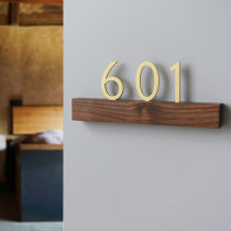 CHONG personality house number black walnut log and brass household commercial can be double installation