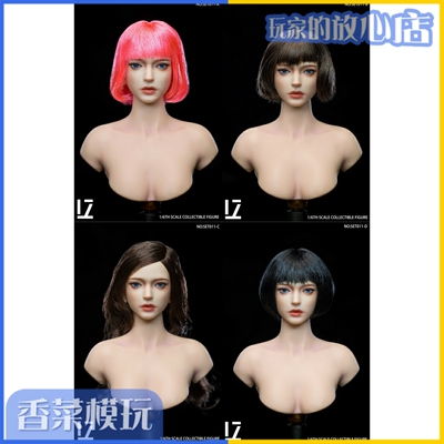 taobao agent LZ TOYS 1/6 Hair Evapsed Female Head Evanizing Set011 Qing Sui Suitable for Female Women's Puppet Glosure Female Sports Pre -sale