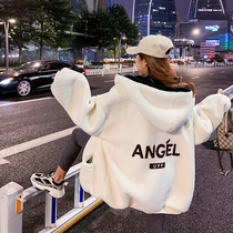 Winter lamb wool cotton-padded women 2021 New Korean loose cashmere thickened student short hooded cotton coat