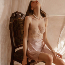 Sexy pajamas womens winter lace small breasts thin ice short skirt passionate hot bed Sao suit sexy underwear