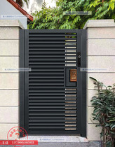 Villa courtyard door stainless steel garden door New Chinese outdoor single double door residential area wall iron door Iron Gate
