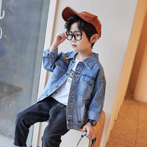 Boys denim jacket autumn childrens denim clothes in the big boy boys spring and autumn 2021 new net red tide