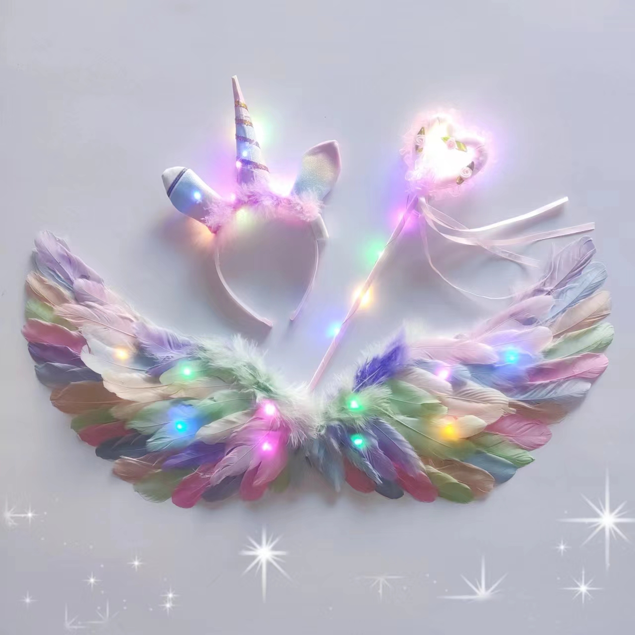 発光羽の羽 LED 光源天使の羽大人子供ステージパフォーマンス小道具プリンセスフラワーガールドレスアップ