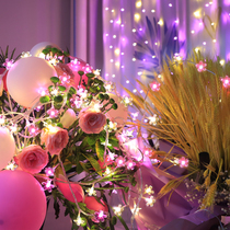 LED cherry blossom peach blossom flashing light string light Net red ins girl heart room marriage proposal color light arrangement Mid-Autumn Festival National Day decoration