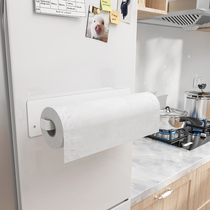 Refrigerator side hanger Magnetic non-perforated rag towel rack Kitchen paper towel roll paper rack Refrigerator oil-absorbing paper rack