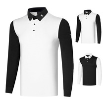 21 Autumn and winter golf men long sleeve breathable sports T-shirt outdoor quick-drying polo shirt casual jersey golf shirt