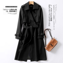 The wind jersey woman in the middle of a small child 2022 new fashion high-end big card pop black coat female spring autumn tide
