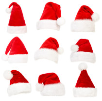 Christmas dress padded plush edge high-end Christmas hat Santa hat flocked Christmas hat