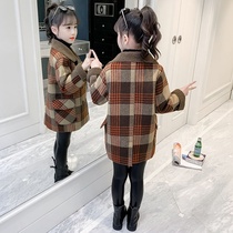 Next inss girl coat 2021 new winter foreign style childrens long thick wool coat tide