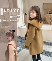 Childrens clothing 2021 new girls coat baby Foreign style fashion long autumn winter children double cashmere coat