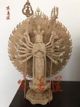 Woodcarving Buddha statue Thousand Hands Guanyin Bodhisattva Camphor Wood Carving Taiwan Craft to Head 16 Inch