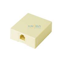 Phone junction box 6P4C RJ11 American splitter single hole splitter box beige four-core phone box