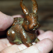 Su Gong solid copper rabbit paperweight paperweight paper town copper tea pet tea play tea table copper ornaments