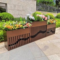Iron custom outdoor flower box combination Square greening sales department commercial street flower bed outdoor fence partition flower trough