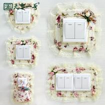 Cloth Art Switch Protective Sheath Switch Patch Wall Sticking Idea Living-room Frame Lamp Wall Socket Decoration Patch Minimalist