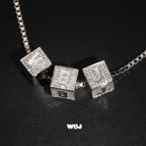 WBJ custom jewelry DIY small square letter pendant combination pendant 925 sterling silver National