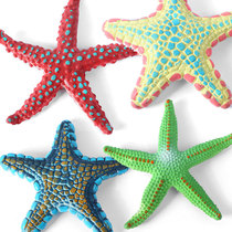 Large soft glue simulation starfish toys underwater beach sea urchin animal model red green blue ornaments children