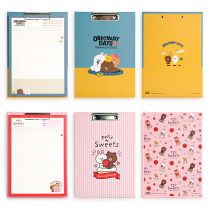 Korea line friends Brown bear cute cartoon note notebook A4 writing board pad board splint set
