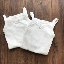2-pack childrens cotton mesh vest suspender White thin breathable girls Cute T summer childrens clothing