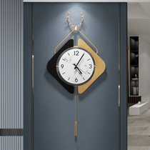 Nordic light luxury watch wall-mounted watch Creative decorative clock Living room household atmospheric fashion silent wall clock Wrought iron clock