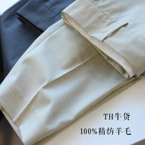 TH Bull Stock Full Fleece Commute High Waist Pituality 90% Casual Western Pants Woman Little Subduct Trousers 22 Spring 527H