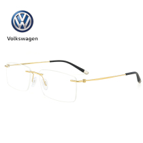 German Volkswagen Volkswagen glasses frame finished myopia frameless color change business retro pure titanium light