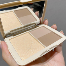 Three-color high-gloss contouring plate stick three-dimensional nose shadow powder Face brightening shadow silhouette thin face Natural combination one-piece plate