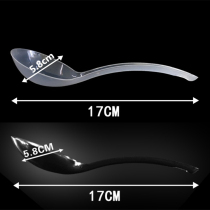 Thickened large spoon transparent disposable plastic long handle spoon flower armor hot pot spoon packed takeaway large spoon
