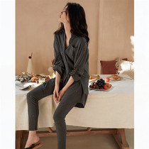 Streamlined and gentle B eyes into ~ Home Daily spring and autumn pajamas women long sleeve thin pants can go out summer